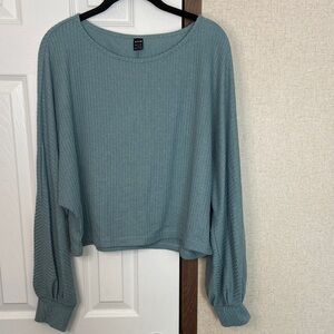 SHEIN Teal Long‎ Sleeve Top Size Large